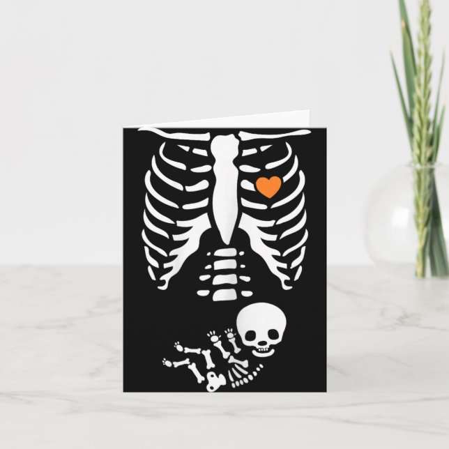 Cartão Skeleton Xray Halloween Costume Pregnant Women Mom (Frente)