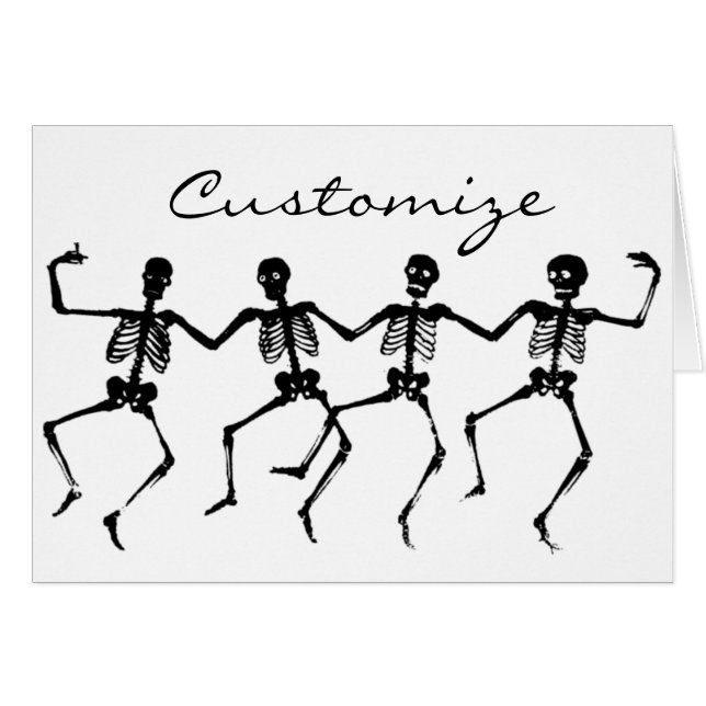 Cartão Skeletons Dançando Halloween Thunder_Cove (Frente Horizontal)