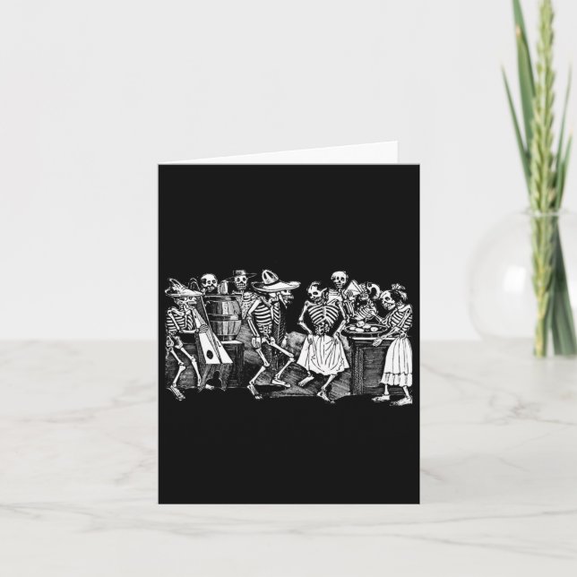 Cartão Skeletons Dançantes Dia Do Morto Dia De Los Muerto (Frente)
