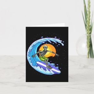 Cartão Skelfer Surfer Halloween Figurume Mens Mulheres Cr