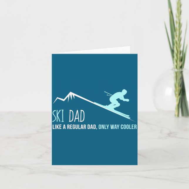 Cartão Ski Dad Funny Cute Winter Skiing Gift  (Frente)