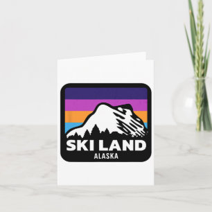 Cartão Ski Land Fairbanks Alaska Skining Snowboard Fami