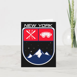 Cartão Ski New York Mountain Skike Skiier Goggle Po
