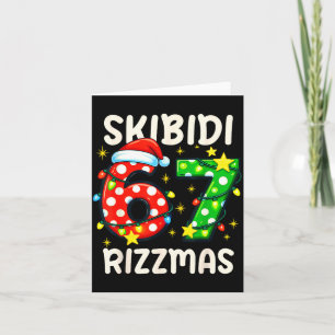 Cartão Skibidi 67 Rizzmas Engraçado Seis Sete Meme Natal 
