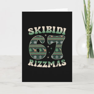 Cartão Skibidi Rizzmas 67 Seis Sete Meme Natal Feio F