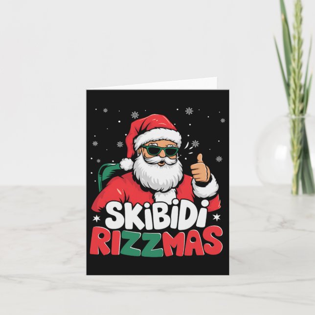 Cartão Skibidi Rizzmas Natal Santa Feliz Claus Rizz M (Frente)