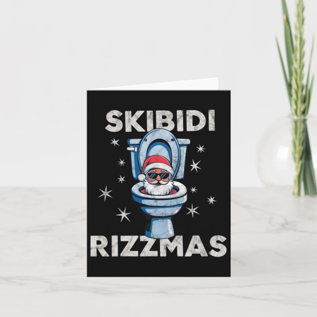 Cartão Skibidi Rizzmas Papais noeis de Natal Engraçados F (Frente)