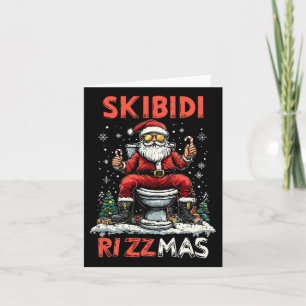 Cartão Skibidi Rizzmas Papais noeis Toilet Engraçado Nata