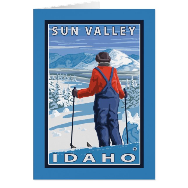 Cartão Skier Adminning - Sun Valley, Idaho (Frente)