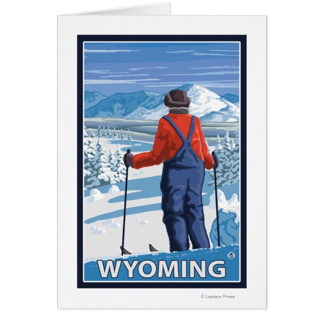 Cartão Skier AdminningWyoming (Frente)