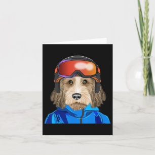 Cartão Skier Petit Bet Griffon Vendeen Snowboard Dog
