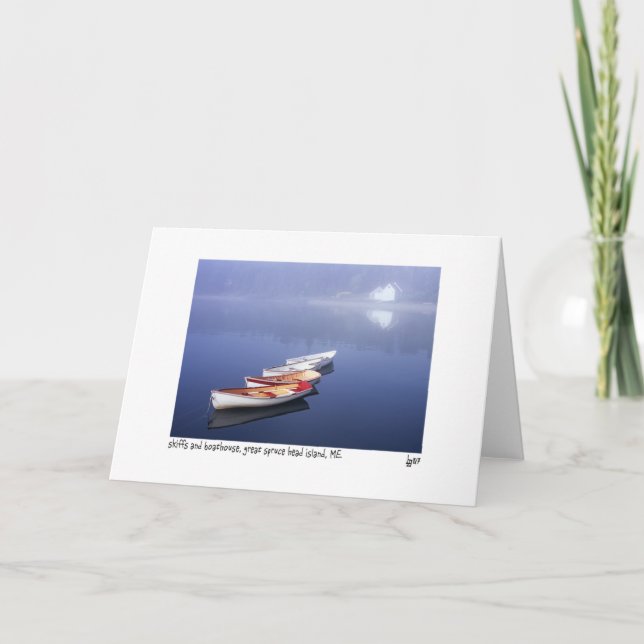 Cartão skiffs e boathouse (Frente)