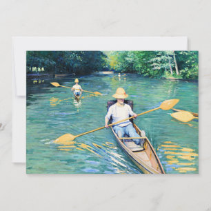 Cartão Skiffs, trabalho de arte por Gustave Caillebotte,