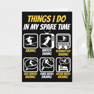 Cartão Skiier Ski Ski Neve Inverno Entusiastas Fu