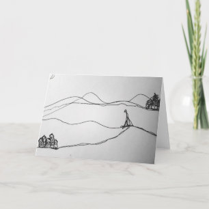 Cartão Skiing Holiday Sketch