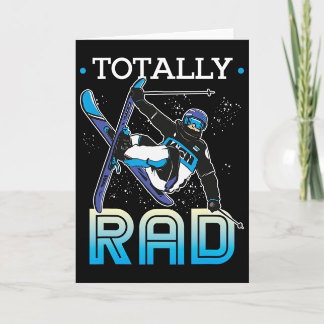 Cartão Skiing Outfit Nordic Skier Ski Totally Rad  (Frente)