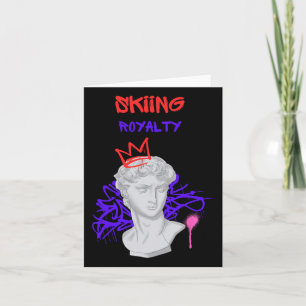 Cartão Skiing Royalty Estátua Grega Winter Sports Mountai