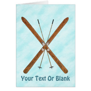 Cartão Skis Entre Países Na Neve