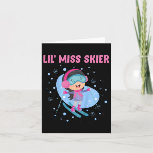 Cartão Skiting Kids Lil'Miss Skier Funny Girls