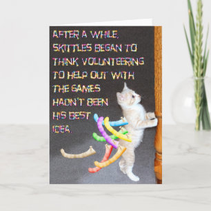 Cartão Skittles na festa de aniversário