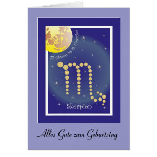 Cartão Skorpion 24. Oktober bis 22. November Karte