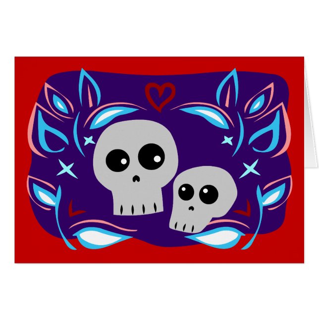 Cartão Skull Love (Frente Horizontal)
