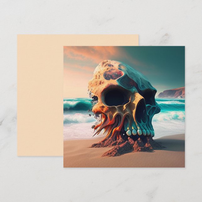 Cartão Skull on the beach (Frente/Verso)