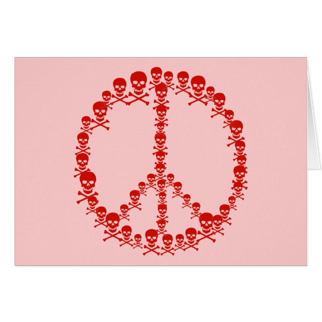 Cartão Skully Peace Sign (Frente Horizontal)