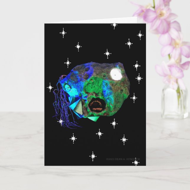 Cartão Skwot Acima do Mestre Asteroidhead com Alienígena  (Orquídea)