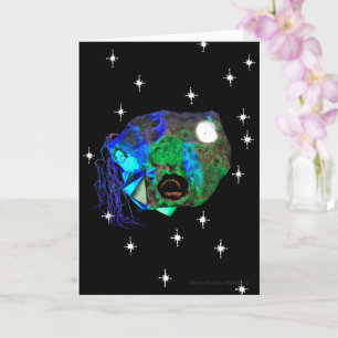 Cartão Skwot Acima do Mestre Asteroidhead com Alienígena