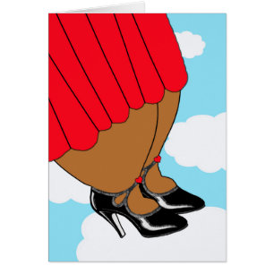 Cartão Sky High on Your Love Woman in Red Dress Pumps