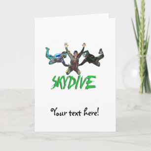 Cartão Skydive - Texto Verde