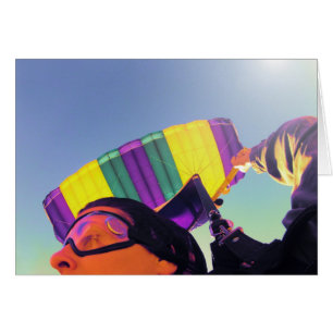 Cartão skydiver perfeito da foto