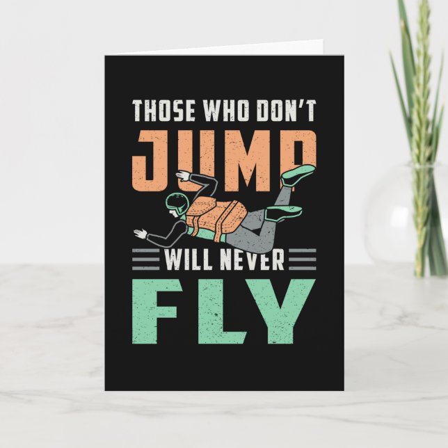 Cartão Skydiving Skydive Jump Retro Engraçado Presente (Frente)