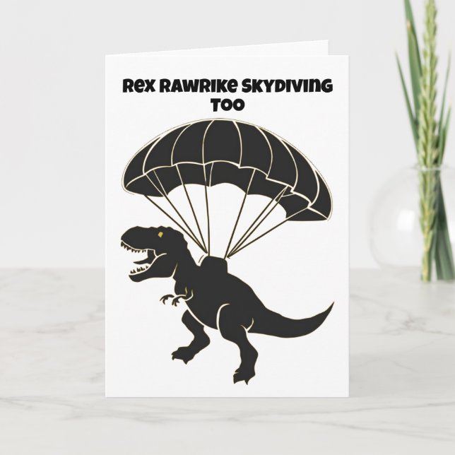 Cartão Skydiving T-rex (Frente)