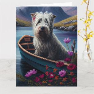 Cartão Skye Terrier em uma Canoa: Uma Aventura Cênica