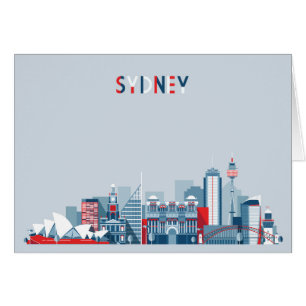 Cartão Skyline da cidade de Sydney Austrália