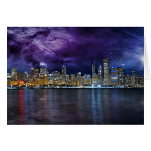 Cartão Skyline do Spacey Chicago