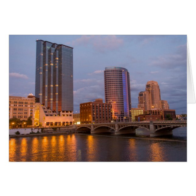 Cartão Skyline Em Dusk, No Grande Rio 2 (Frente Horizontal)