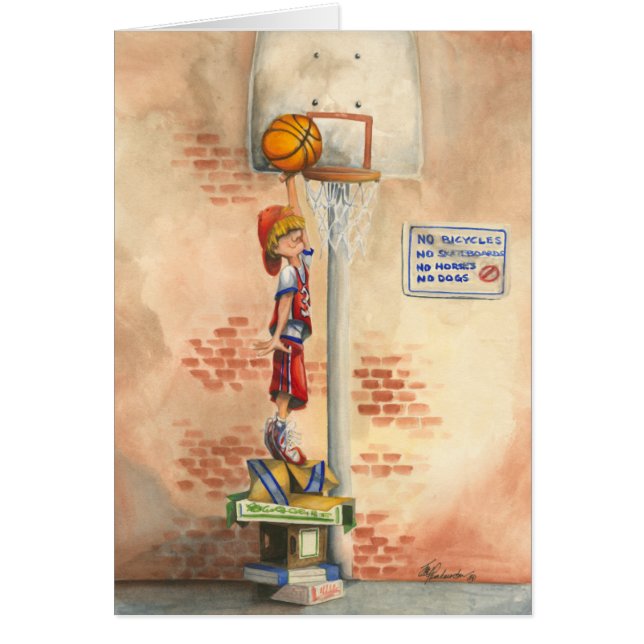 Cartão Slam Dunk no basquetebol de Jay Throckmorton (Frente)