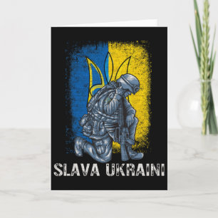 Cartão Slava Ukraini Glória à Ucrânia Tridente Pró-Ucrâni