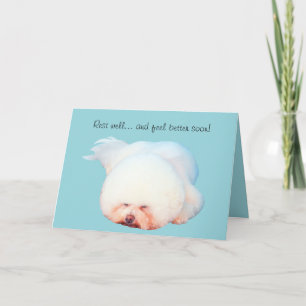 Cartão Sleeping Bichon Frise Illustrated Greeting Card