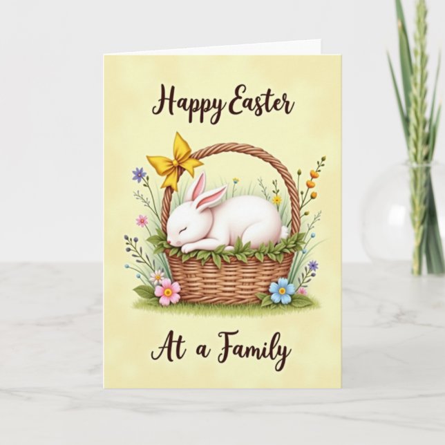 Cartão Sleeping Bunny Floral Basket Card (Frente)