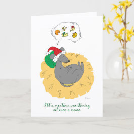 Cartão Sleeping Mouse Christmas Card Cute Holiday