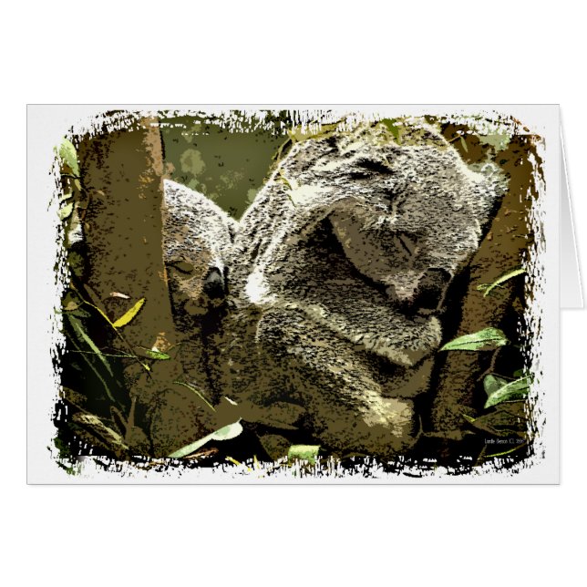 Cartão Sleepy Koalas (Frente Horizontal)