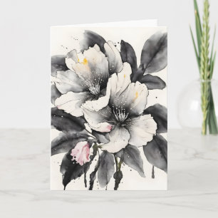Cartão Slipper de Darwin - Flores em aquarela
