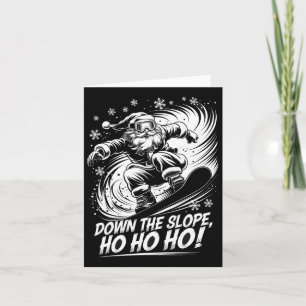 Cartão Slope Ho Ho Ho Papais noeis Snowboarder Sn