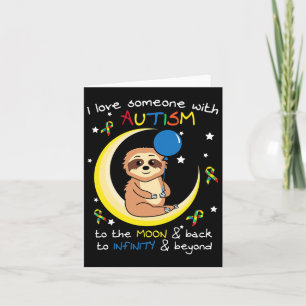 Cartão Sloth Ama Alguém Com Autismo Quebra-cabeça Legal A