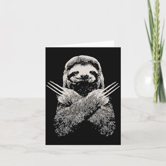 Cartão Sloth Funny Costume Gift For Lazy S  (Frente)