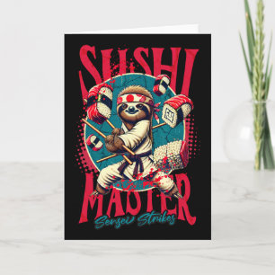 Cartão Sloth Karate Sushi Master